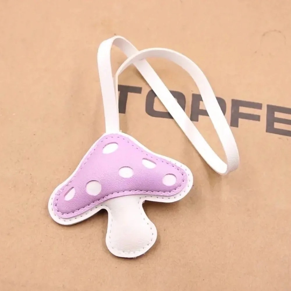 Mushroom Bag Charm Keychain Pink & White, NEW